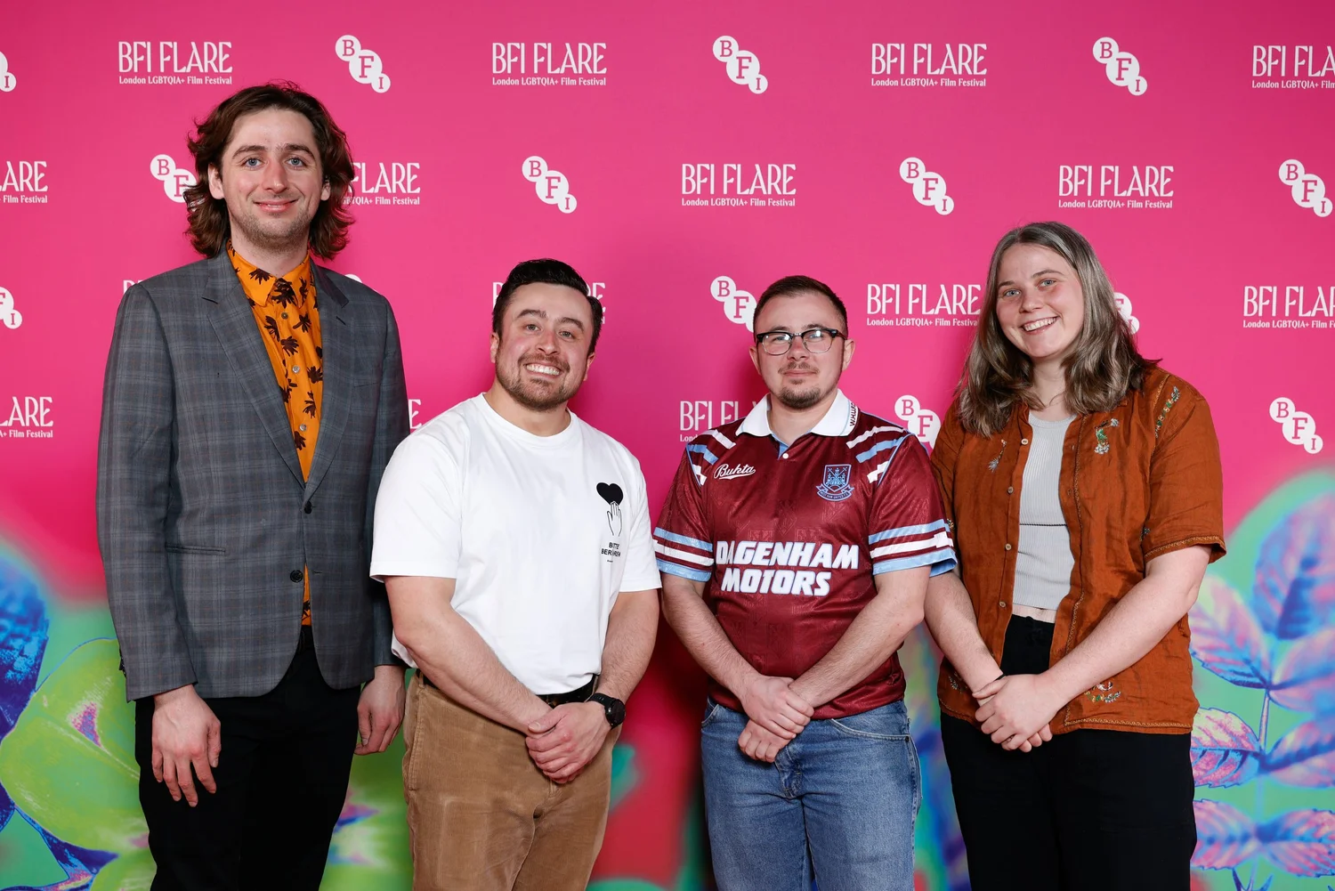 The film team behind We'll Go Down in History at BFI Flare 2025. Photo by Millie Turner.