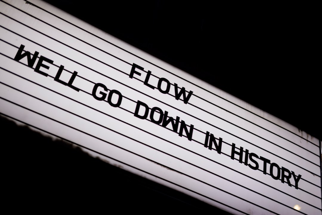 Cinema letterboard listing the film's title