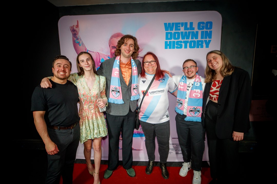 Group photo at a red-carpet gala screening