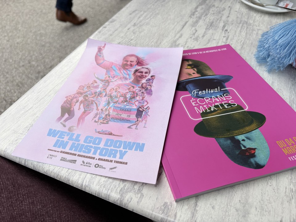 Film programmes on a table