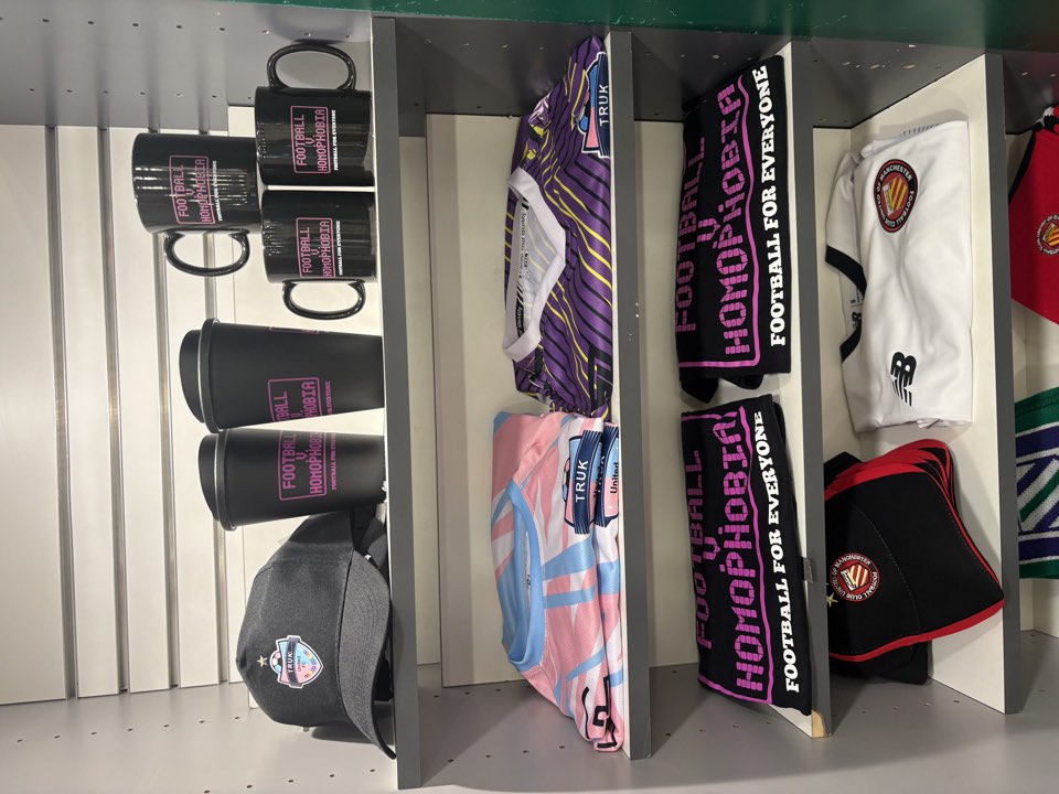 Merchandise shelf at a screening event