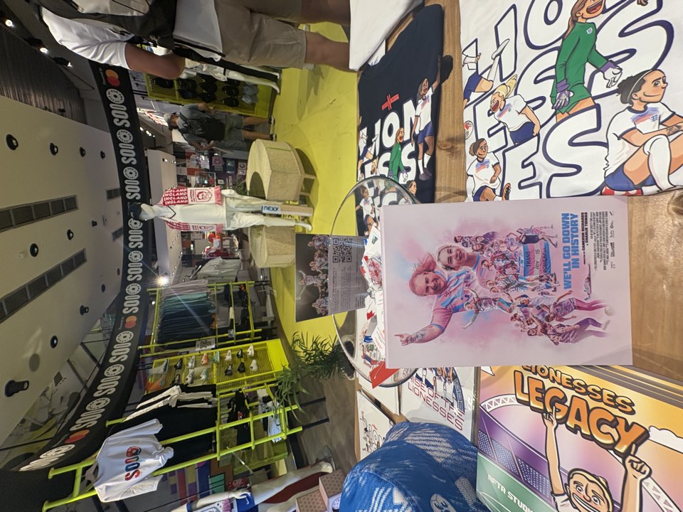 Merchandise table at an event