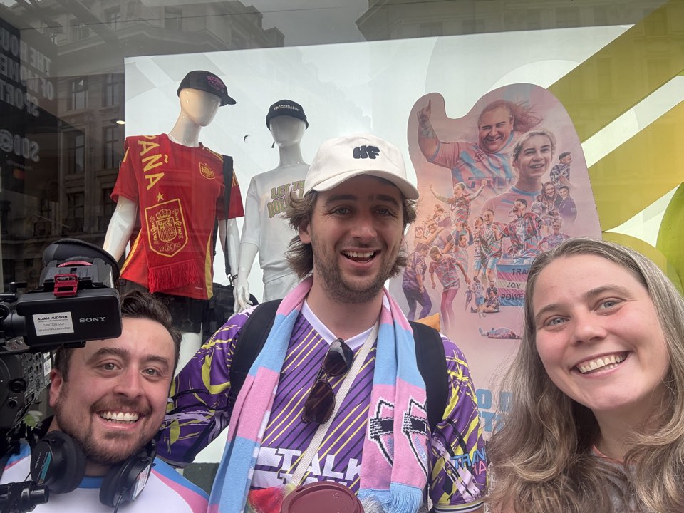 Three people at an event